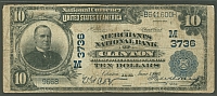 Clinton, Iowa, Charter #3736, 1902PB $10, Merchants NB, Fine